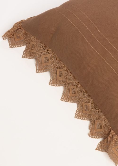 Camilla lace linen duvet cover camel