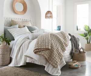 Amity home claudia  hammond collection in coastal style   striped  quilted bedding