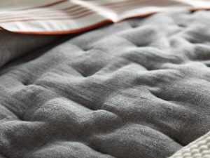 Amity home dalton  hancock collection in charcoal grey   tufted linen texture