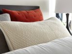 Amity home dalton  hancock collection pillow in cream   raised square texture