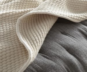 Amity home dalton  hancock quilt in cream   textured bubble weave
