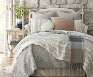 Amity home davina  hopkins collection in serene neutrals   botanical quilted bedding