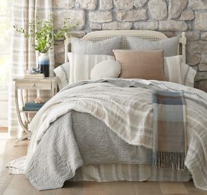 Amity home davina  hopkins collection in serene neutrals   botanical quilted bedding