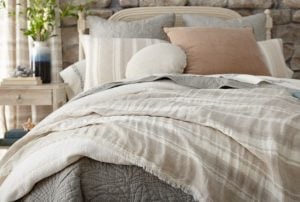 Amity home davina  hopkins collection in natural stripe   relaxed linen texture