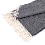 Amity home daly super throw in charcoal   herringbone weave