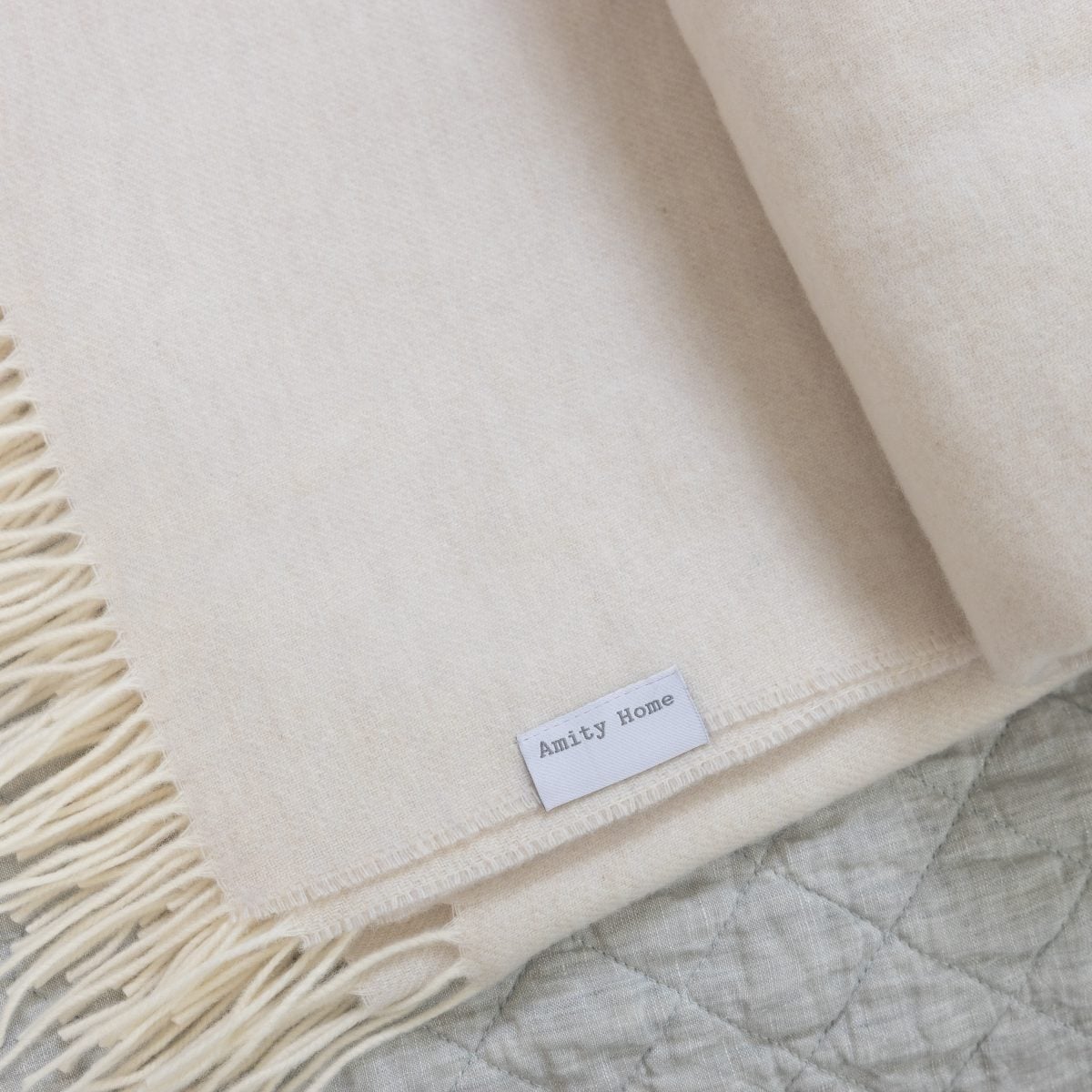 Amity home daly super throw in natural   soft fringed edge