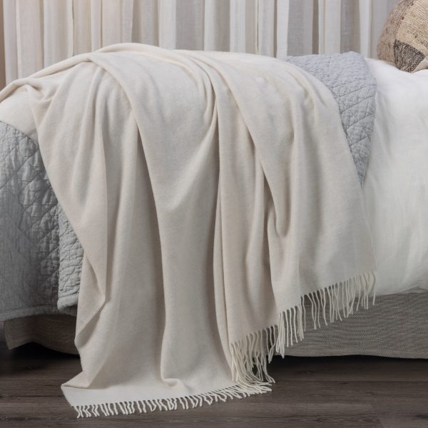 Amity Home Daly Super Throw in Natural - Soft Texture with Fringe