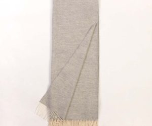 Amity home daly super throw in grey   fringed wool texture