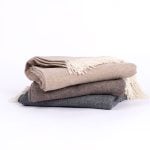 Amity home daly tweed super throw in assorted neutral colors   fringed edges