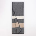 Amity home liverpool merino super throw in charcoal   striped diamond weave