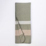 Amity home liverpool merino super throw in kale striped   diamond weave