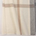 Amity home cambridge cashmere wool super throw in camel plaid   fringed edges
