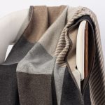 Amity home montreal super throw in charcoal color block   decorative stitching