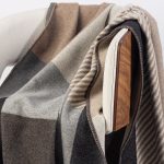 Amity home montreal super throw in charcoal multi tone   striped wool texture