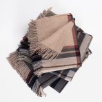 Amity home oxford merino virgin wool super throw in moss plaid   fringed edges