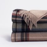 Amity home oxford merino virgin wool super throw in moss plaid   fringe detail