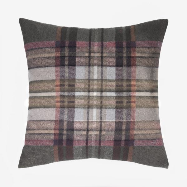 Amity Home Oxford Merino Virgin Wool Euro in Charcoal Plaid - Soft Woven Texture