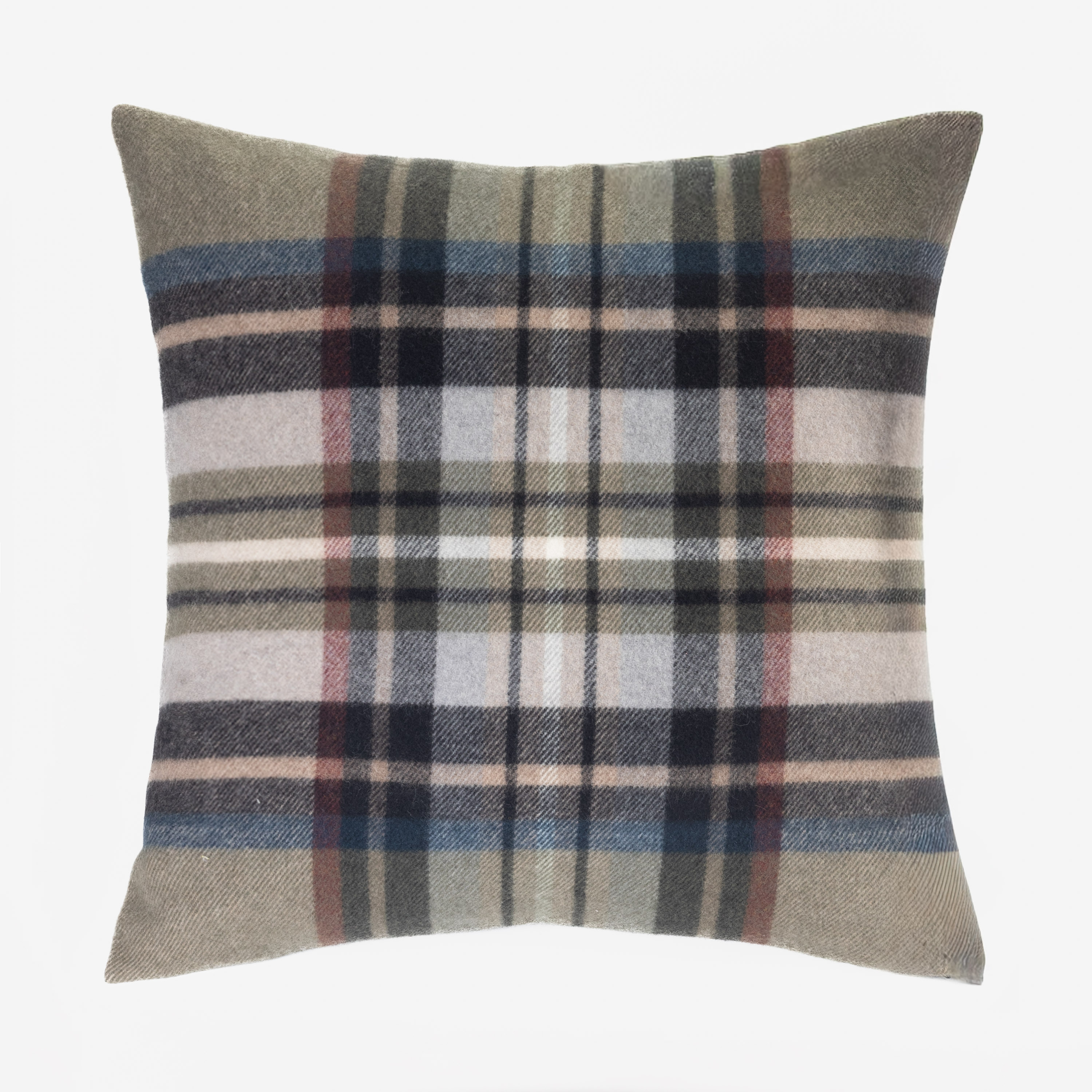 Ea109mes1 | Amity Home Amity home oxford merino wool pillow in moss plaid soft woven texture