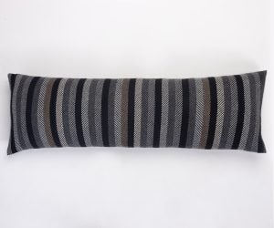 Amity home miami merino bolster in charcoal   herringbone stripe