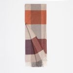 Amity home dublin merino virgin wool super throw in autumnal plaid   fringe