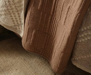 Amity home bleeker  ernest collection in terracotta   channel quilted texture