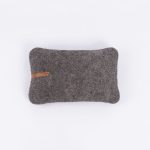 Amity home bernard bolster in charcoal   leather strap detail