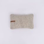 Amity home bernard bolster in grey   felted wool with leather accent