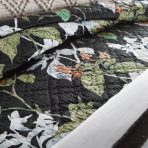 Amity home brady  fitzgerald quilt in black floral   hand quilted