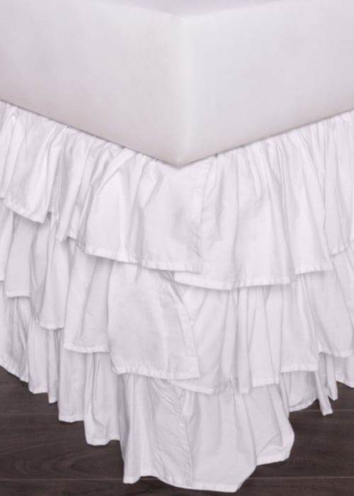 French ruffle bed skirt white