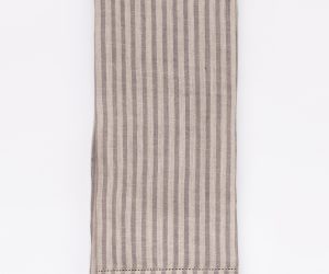 Amity home bernadette guest towel in walnut brown stripe   hemstitch detail