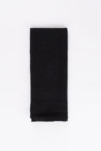Amity home ranier linen guest towel set in asphalt   raw edge detail