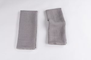 Amity home ranier linen guest towel set in grey   frayed edges