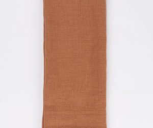 Amity home ranier linen guest towel set in ochre   frayed edge detail
