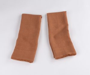 Amity home ranier linen guest towel set in ochre   frayed edges