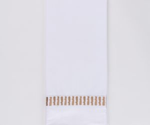 Amity home savona guest towel set in caramel   embroidered vertical stripes