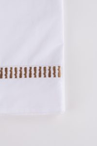 Amity home savona guest towel set in whitecaramel   textured embroidered stripe