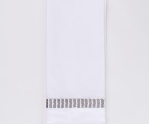 Amity home savona guest towel set in grey   textured grey embroidery