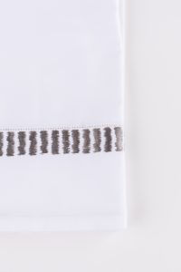 Amity home savona guest towel set in grey   embroidered striped band