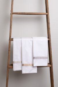 Amity home savona guest towel set set of 2 in oyster   textured embroidered band