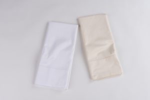 Amity home murano guest towel set in ivory   subtle dashed line stitching