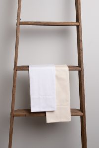 Amity home murano guest towel set in ivory   elegant hemstitch detail