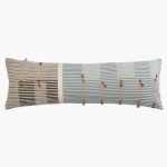 Amity home mina x long bolster in adriatic   striped design with tassels