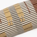 Amity home mina bolster in saddle multi stripe   handwoven texture