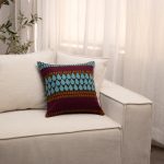 Amity home lola pillow in multi color   embroidered teardrop pattern