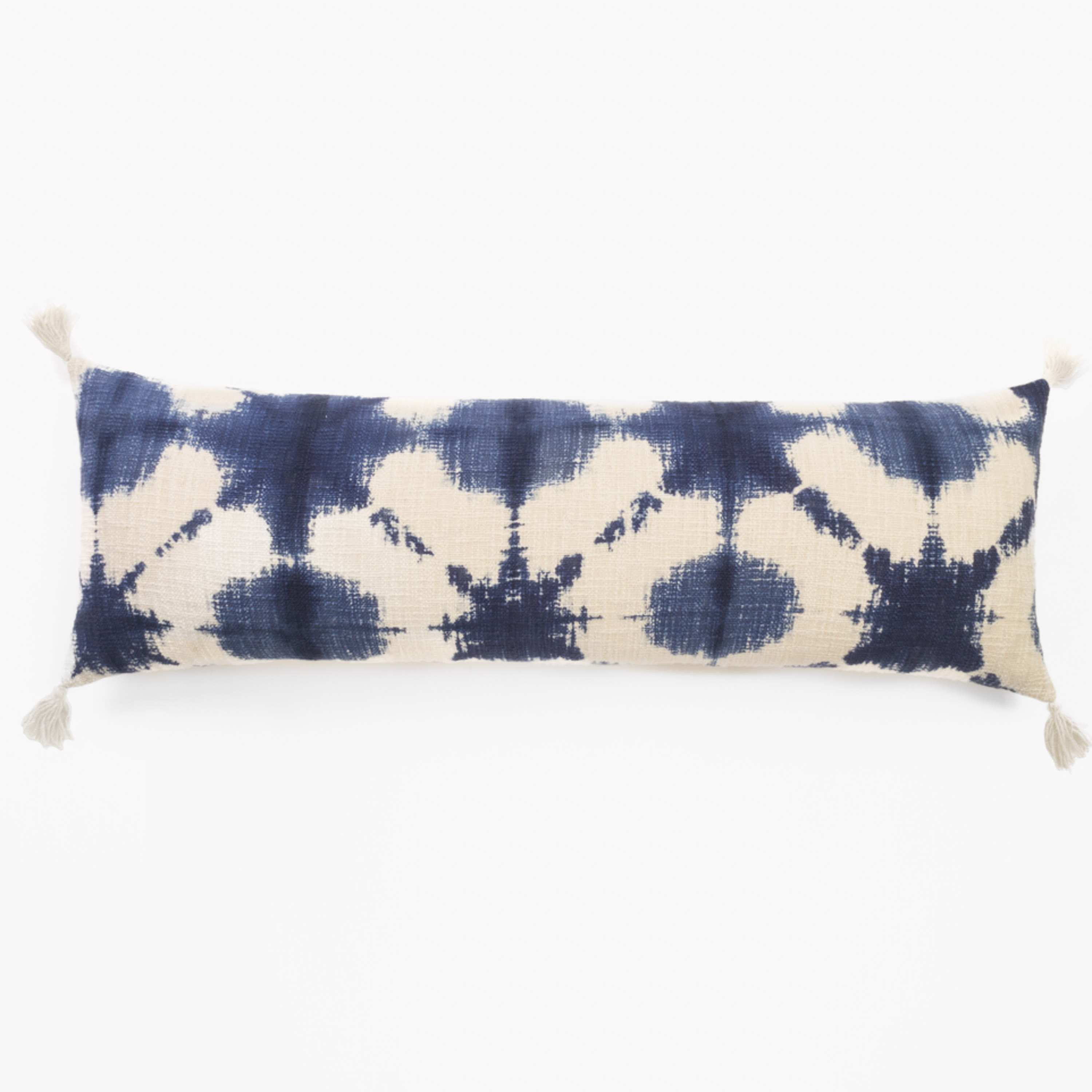 Ka106xlb11 | Amity Home Amity home grady pillow x long bolster in navy tie dye tasseled ends