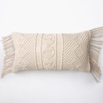 Amity home alcott pillow long bolster in natural   hand knotted macrame texture
