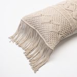 Amity home alcott long bolster pillow in natural   macrame fringe