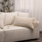 Amity home alcott pillow long bolster in natural   macrame texture with tassels