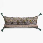 Amity home ela x long bolster in multicolor embroidered   tasseled corners
