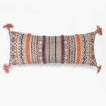 Amity home geet x long bolster in cream multi   bohemian tufted stripes